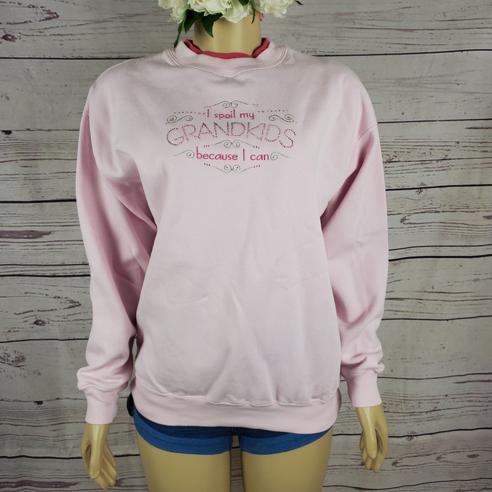 M & Sportswear Medium Baby Pink Sweatshirt – Women’s Cozy Pullover - Picture 4 of 7